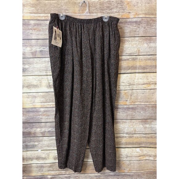 Jaclyn Smith Plus Size Elastic Waist Trousers Womens Size 22 Multicolor NWT - Picture 2 of 6